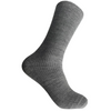 Half calf light grey alpaca socks for men on a white background.