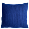 Navy blue alpaca wool cushion cover on a white background