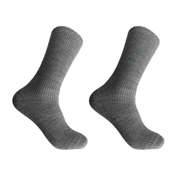 Pack of 2 black alpaca socks on a white background