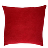 Red alpaca wool cushion cover on a white background.