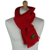 Red large alpaca wool scarf shawl on a model doll.