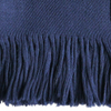 Royal blue Young woman wearing cream long extra large alpaca wool scarf shawl in