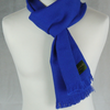Royal blue large alpaca wool scarf shawl on a model doll.