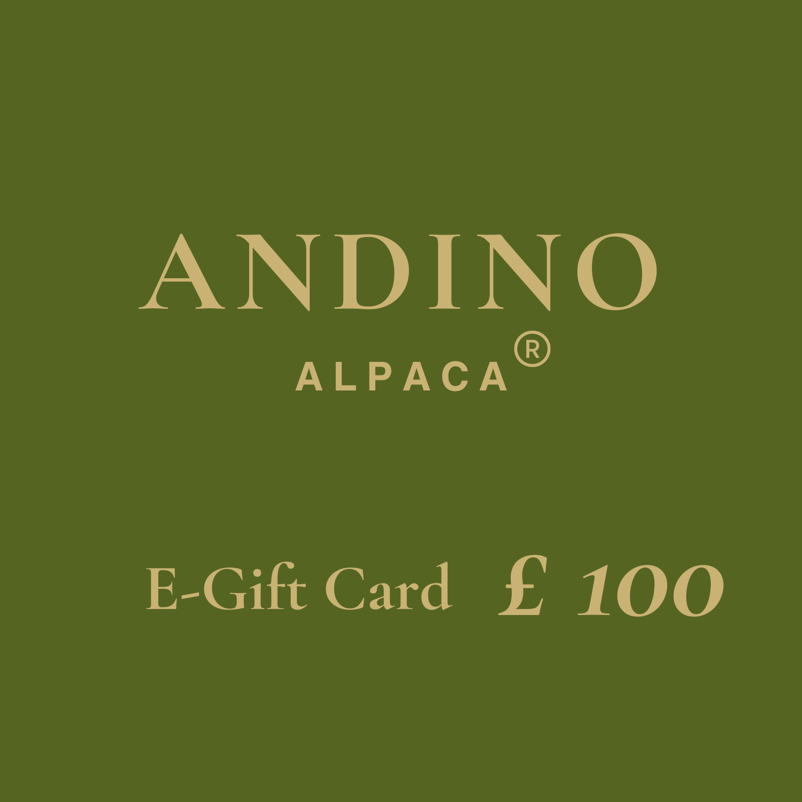 £100 Andino Alpaca e gift card for men and women alpaca clothing products.