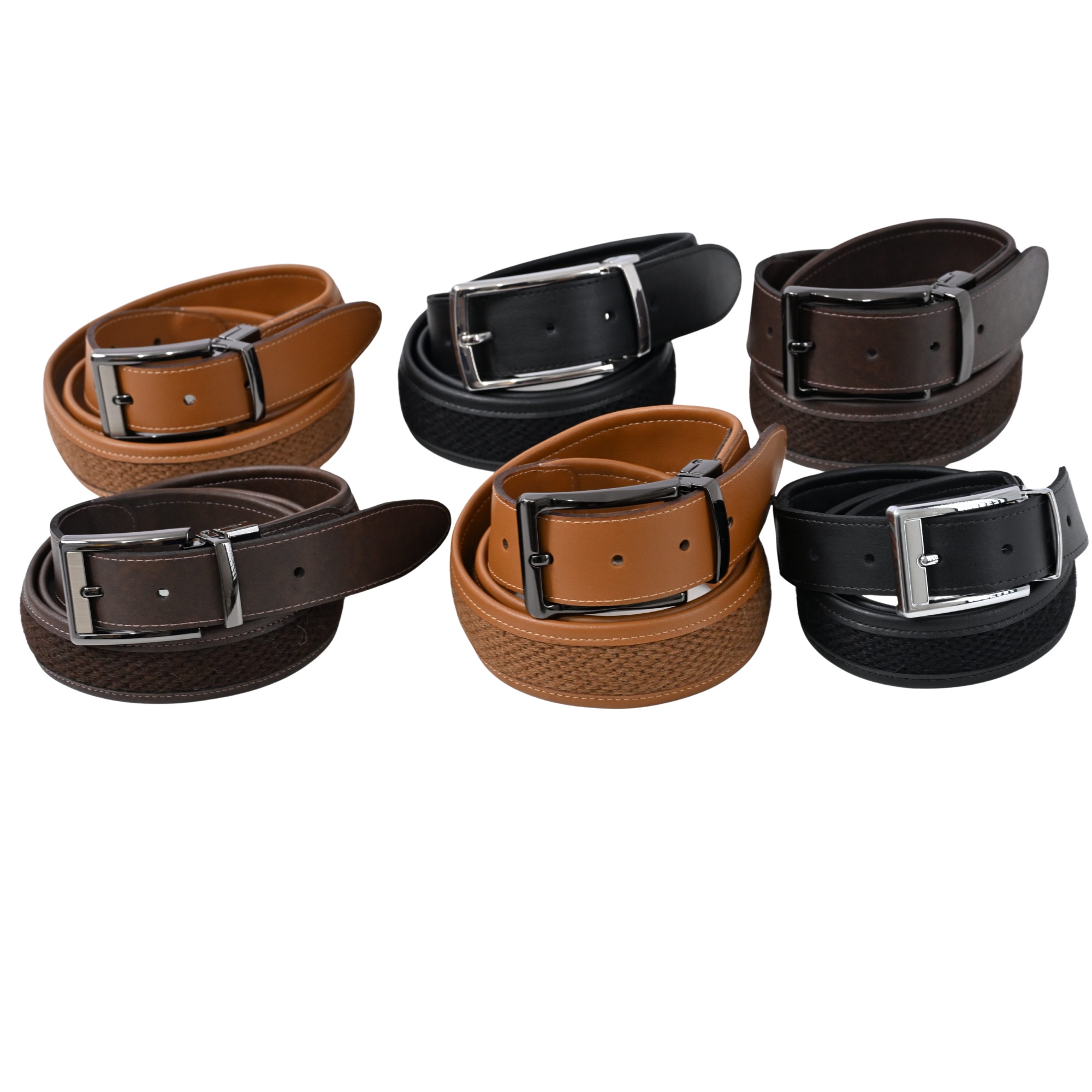 Reversible Vegan Leather & Superfine Alpaca Wool Belt for men and women – Gift Boxed (Black/Brown/Camel)