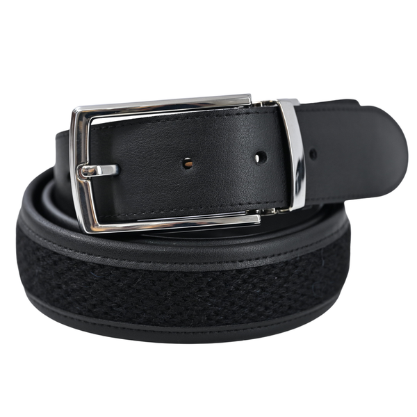 Reversible Vegan Leather & Superfine Alpaca Wool Belt for men and women – Gift Boxed (Black/Brown/Camel)