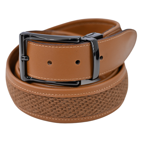 Reversible Vegan Leather & Superfine Alpaca Wool Belt for men and women – Gift Boxed (Black/Brown/Camel)
